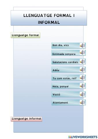 Llenguatge formal i informal