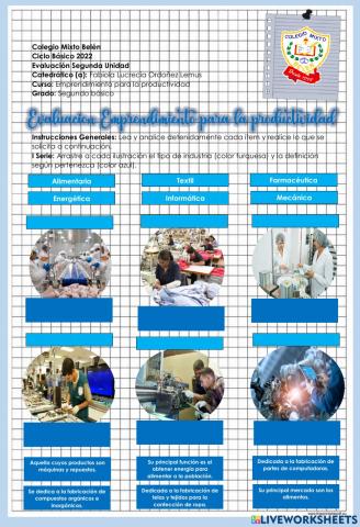 Evaluación Emprendimiento Segundo Básico V.A