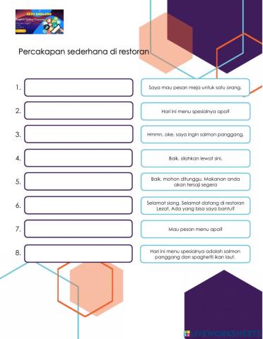 Percakapan sederhana di restoran