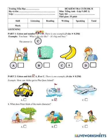 5 - the final test 1 - term 2