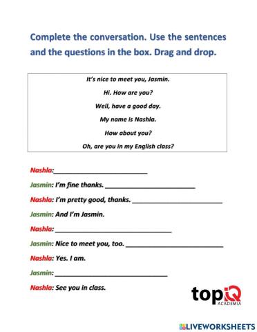 Complete the conversation