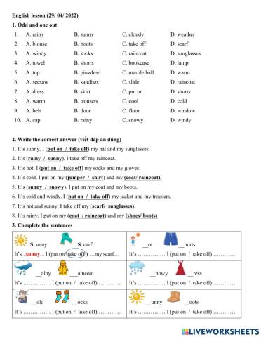 Group 2 - Weather + clothes