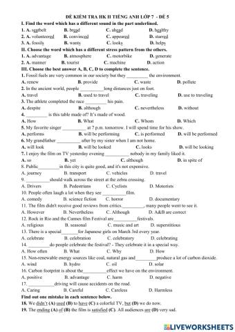 E7 - second term test 5
