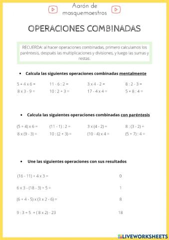 Operaciones combinadas