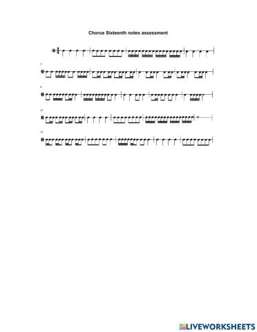 Sixteenth notes assessment