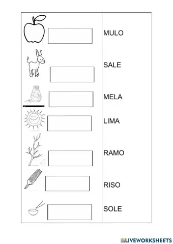 Lettura parole bisillabe piane