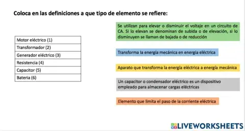 Elementos resistencia, capacitor, transformador etc
