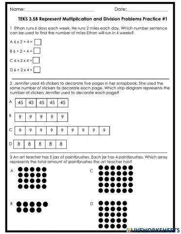 3.5B Represent Multiplication and Division Problems Practice -1