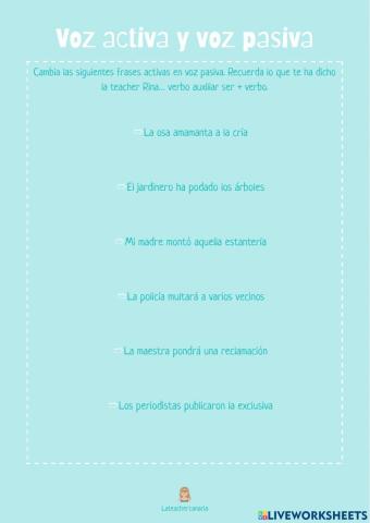 Voz pasiva y activa