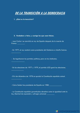 De la Transición a la Democracia