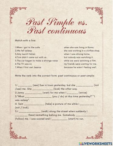 Past simple vs Past continuous