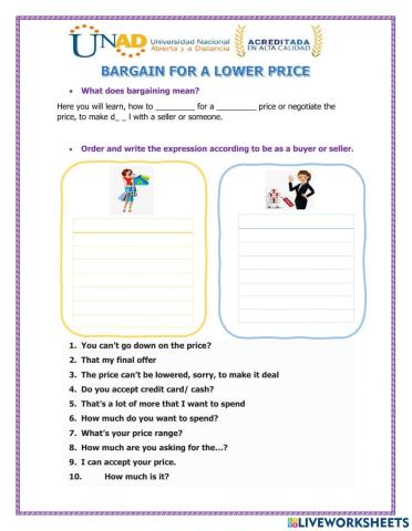 Bargain for a lower price