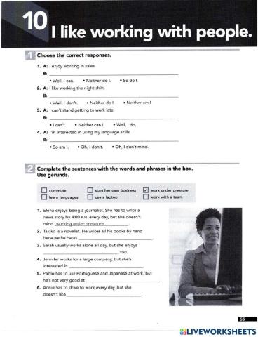 I like working with people