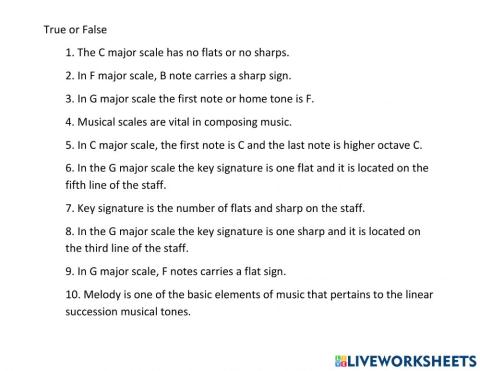 C,G AND F MAJOR SCALE