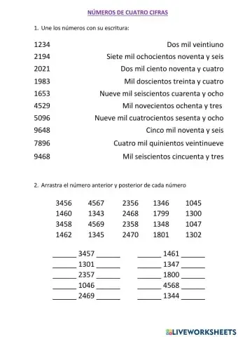 Numeros de cuatro cifras