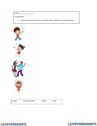 Pasatiempos-6 vocabulario