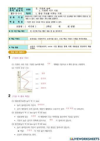 3-Ⅱ-1-1. 층상 구조를 이루는 기권