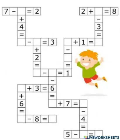 Sudėties ir atimties kryžiažodis