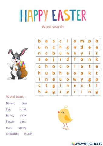 Easter word search