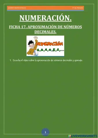 Numeración. Ficha 17.