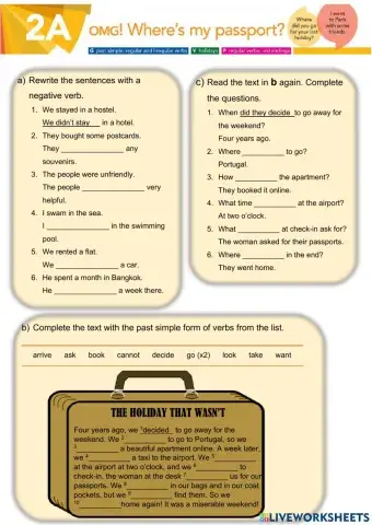 Past Simple - Holidays