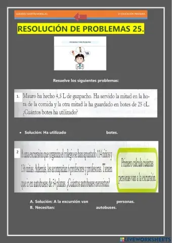 Resolución de problemas. Ficha 25.
