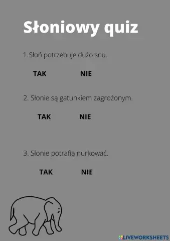Quiz o słoniach