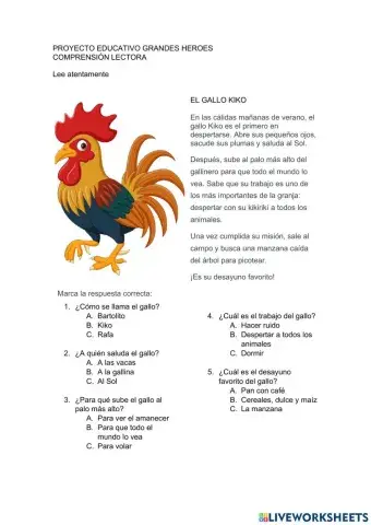 Comprensión Lectora Segundo