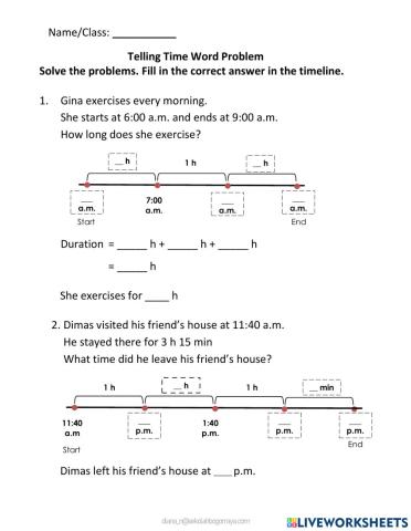 Time Word Problems