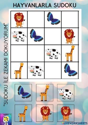 Hayvanlarla sudoku