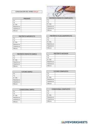 Conjugación verbo dibujar.