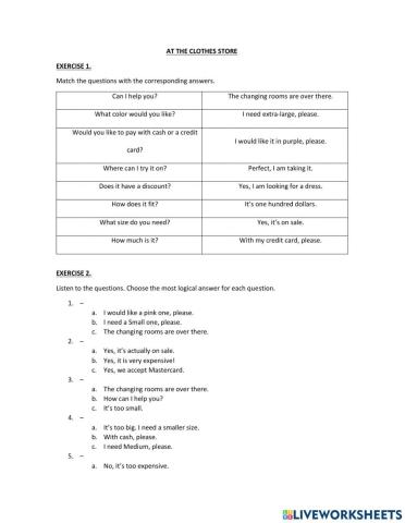 At the Clothes Store