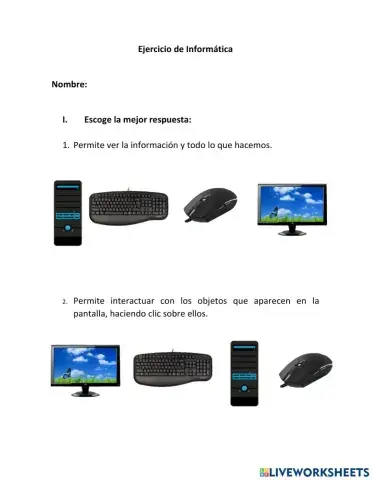 Partes del Monitor y Mouse