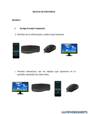 Partes del Monitor y Mouse