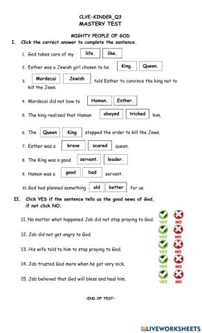 CLVE Mastery Test-3rd Qtr