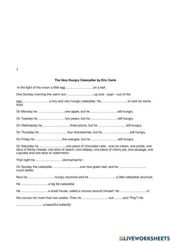 The very hungry caterpillar