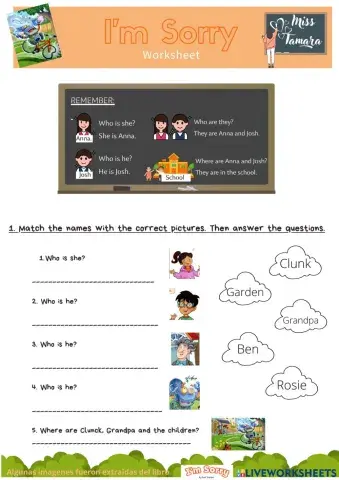 I'm Sorry Worksheet- Pages 2-5
