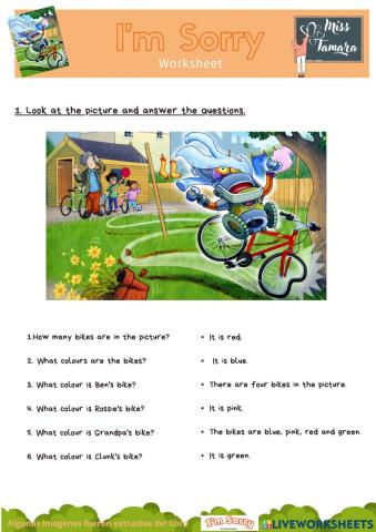 I'm sorry Worksheet - pages 2-5