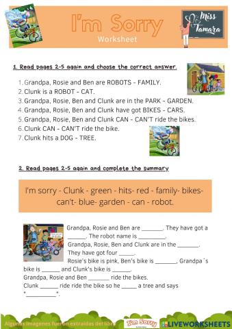I'm sorry- Worksheet- pages 2-5