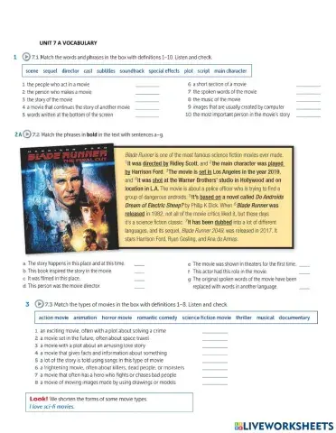 Module 6 Unit 7 Vocabulary