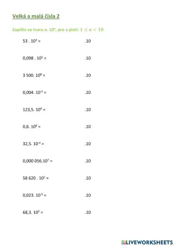 Velká a malá čísla 2