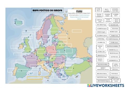 Mapa político de Europa - CC