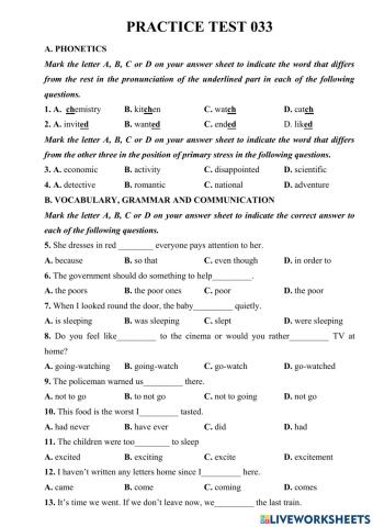 Practice test 33