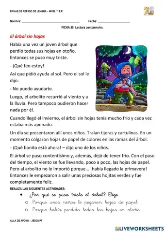 Ficha Lengua 50-1EP-Lectura comprensiva