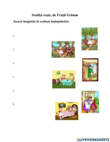 Scufița Roșie, de Frații Grimm