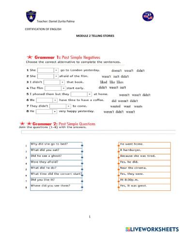 TELLING STORIES-Module 2