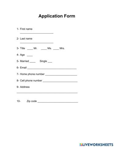 Application Form