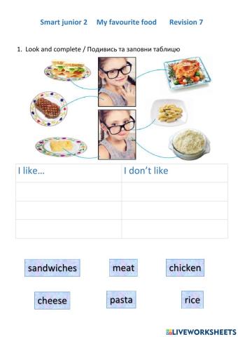 Smart juniot 2 My favourite food Revision