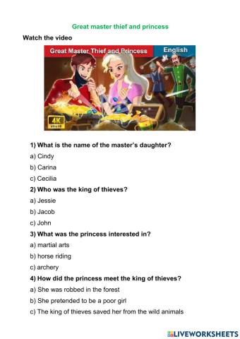 Great master thief and princess