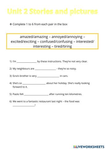 Adjectives -ed and -ing